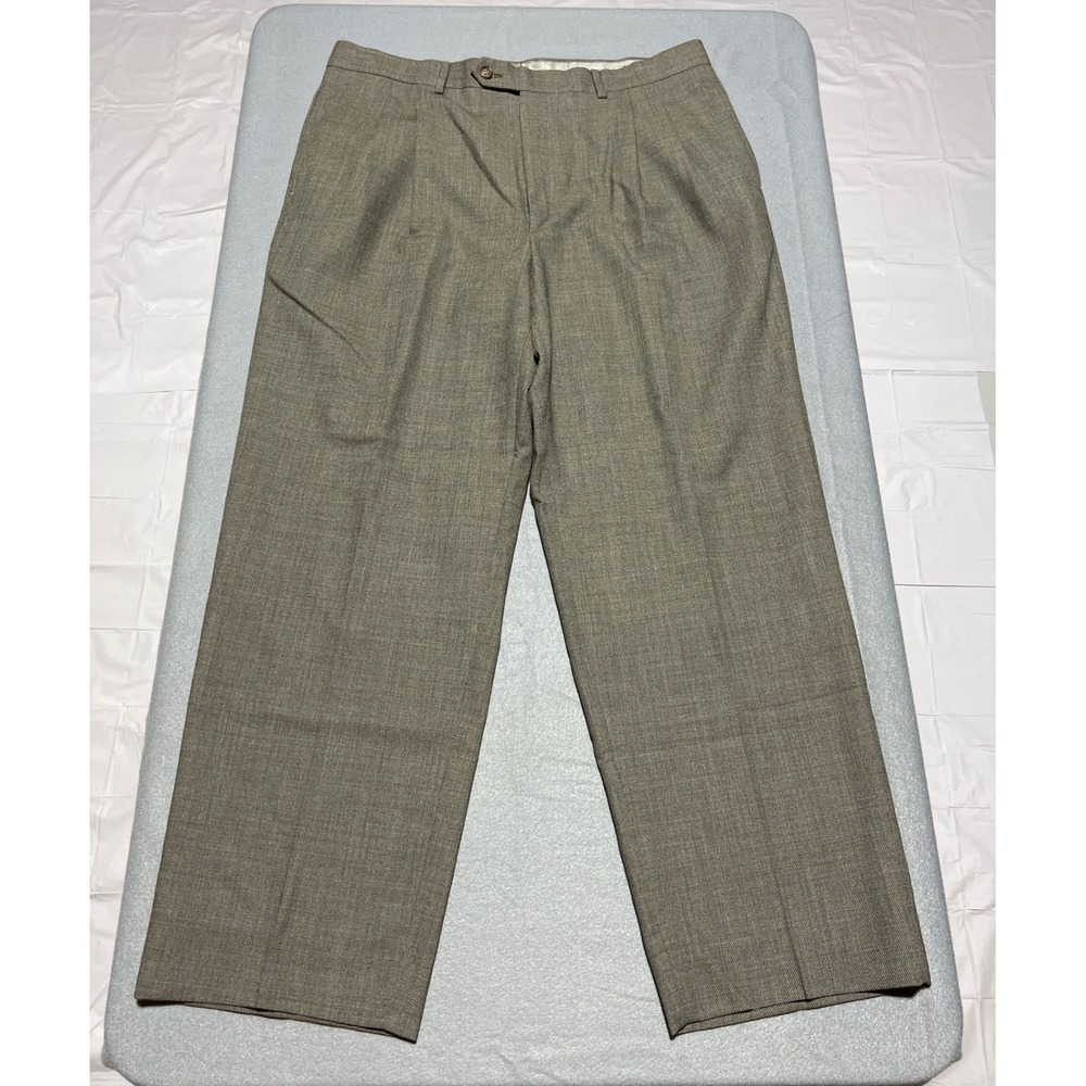 Roberto Villini Collezione Mens 37x29 Brown Wool Pleated Dress Pants Tunisia - Picture 7 of 8